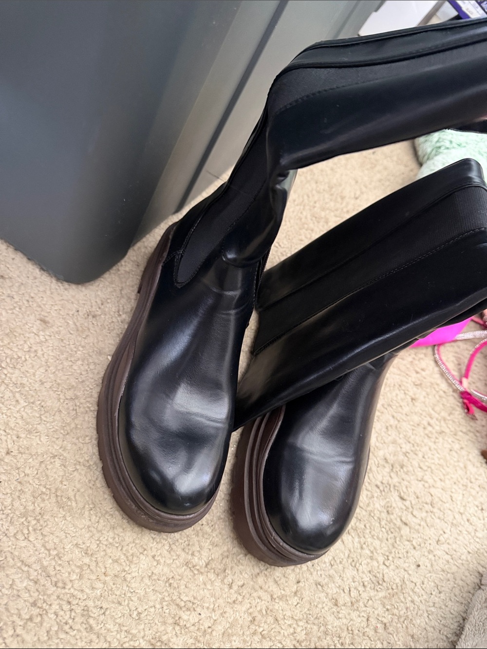 Fashion Nova Black Platform Chelsea Boots